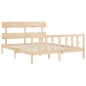 vidaXL Giroletto con Testiera 5FT King Size in Legno Massello vidaXL Giroletto con Testiera 5FT King Size in Legno Massello