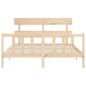 vidaXL Giroletto con Testiera 5FT King Size in Legno Massello vidaXL Giroletto con Testiera 5FT King Size in Legno Massello