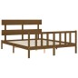 vidaXL Giroletto con Testiera Miele 5FT King Size in Legno Massello vidaXL Giroletto con Testiera Miele 5FT King Size in Legno Massello