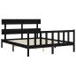vidaXL Giroletto con Testiera Nero 5FT King Size in Legno Massello vidaXL Giroletto con Testiera Nero 5FT King Size in Legno Massello