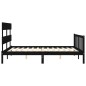vidaXL Giroletto con Testiera Nero 5FT King Size in Legno Massello vidaXL Giroletto con Testiera Nero 5FT King Size in Legno Massello