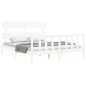 vidaXL Giroletto con Testiera Bianco 160x200 cm Legno Massello vidaXL Giroletto con Testiera Bianco 160x200 cm Legno Massello