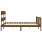 vidaXL Giroletto con Testiera Miele 160x200 cm Legno Massello vidaXL Giroletto con Testiera Miele 160x200 cm Legno Massello
