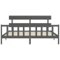vidaXL Giroletto con Testiera Grigio 6FT Super King in Legno Massello vidaXL Giroletto con Testiera Grigio 6FT Super King in Legno Massello