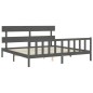 vidaXL Giroletto con Testiera Grigio 6FT Super King in Legno Massello vidaXL Giroletto con Testiera Grigio 6FT Super King in Legno Massello