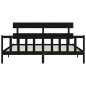 vidaXL Giroletto con Testiera Nero Super King Size Legno Massello vidaXL Giroletto con Testiera Nero Super King Size Legno Massello