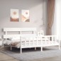 vidaXL Giroletto senza Materasso Bianco 200x200 cm Legno Massello Pino vidaXL Giroletto senza Materasso Bianco 200x200 cm Legno Massello Pino