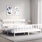 vidaXL Giroletto senza Materasso Bianco 200x200 cm Legno Massello Pino vidaXL Giroletto senza Materasso Bianco 200x200 cm Legno Massello Pino