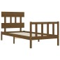 vidaXL Giroletto con Testiera Miele 3FT Single in Legno Massello vidaXL Giroletto con Testiera Miele 3FT Single in Legno Massello