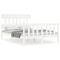 vidaXL Giroletto con Testiera Bianco 4FT Small Double Legno Massello vidaXL Giroletto con Testiera Bianco 4FT Small Double Legno Massello