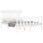 vidaXL Giroletto con Testiera Bianco 4FT Small Double Legno Massello vidaXL Giroletto con Testiera Bianco 4FT Small Double Legno Massello