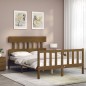 vidaXL Giroletto con Testiera Miele 4FT Small Double in Legno Massello vidaXL Giroletto con Testiera Miele 4FT Small Double in Legno Massello