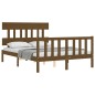 vidaXL Giroletto con Testiera Miele 4FT Small Double in Legno Massello vidaXL Giroletto con Testiera Miele 4FT Small Double in Legno Massello