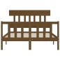 vidaXL Giroletto con Testiera Miele 4FT Small Double in Legno Massello vidaXL Giroletto con Testiera Miele 4FT Small Double in Legno Massello
