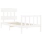 vidaXL Giroletto con Testiera Bianco 90x200 cm in Legno Massello vidaXL Giroletto con Testiera Bianco 90x200 cm in Legno Massello