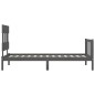 vidaXL Giroletto con Testiera Grigio 90x200 cm in Legno Massello vidaXL Giroletto con Testiera Grigio 90x200 cm in Legno Massello