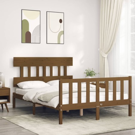 vidaXL Giroletto con Testiera Miele 120x200 cm in Legno Massello