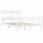 vidaXL Giroletto con Testiera Bianco 140x200 cm in Legno Massello vidaXL Giroletto con Testiera Bianco 140x200 cm in Legno Massello