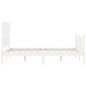 vidaXL Giroletto con Testiera Bianco 140x200 cm in Legno Massello vidaXL Giroletto con Testiera Bianco 140x200 cm in Legno Massello
