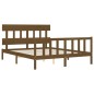 vidaXL Giroletto con Testiera Miele 5FT King Size in Legno Massello vidaXL Giroletto con Testiera Miele 5FT King Size in Legno Massello