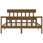 vidaXL Giroletto con Testiera Miele 5FT King Size in Legno Massello vidaXL Giroletto con Testiera Miele 5FT King Size in Legno Massello