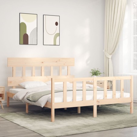 vidaXL Giroletto con Testiera 160x200 cm in Legno Massello