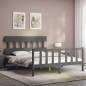 vidaXL Giroletto con Testiera Grigio 160x200 cm Legno Massello vidaXL Giroletto con Testiera Grigio 160x200 cm Legno Massello