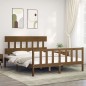vidaXL Giroletto con Testiera Miele 160x200 cm Legno Massello vidaXL Giroletto con Testiera Miele 160x200 cm Legno Massello