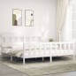 vidaXL Giroletto Testiera Bianco Super King Size in Legno Massello vidaXL Giroletto Testiera Bianco Super King Size in Legno Massello