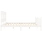 vidaXL Giroletto Testiera Bianco Super King Size in Legno Massello vidaXL Giroletto Testiera Bianco Super King Size in Legno Massello