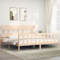 vidaXL Giroletto con Testiera 200x200 cm in Legno Massello