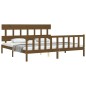 vidaXL Giroletto con Testiera Miele 200x200 cm in Legno Massello vidaXL Giroletto con Testiera Miele 200x200 cm in Legno Massello