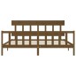 vidaXL Giroletto con Testiera Miele 200x200 cm in Legno Massello vidaXL Giroletto con Testiera Miele 200x200 cm in Legno Massello