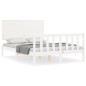 vidaXL Giroletto con Testiera Bianco 4FT Small Double Legno Massello