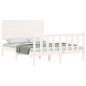 vidaXL Giroletto con Testiera Bianco 4FT Small Double Legno Massello