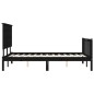 vidaXL Giroletto con Testiera Nero 4FT6 Double in Legno Massello vidaXL Giroletto con Testiera Nero 4FT6 Double in Legno Massello