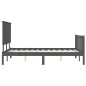 vidaXL Giroletto con Testiera Grigio 140x190 cm in Legno Massello vidaXL Giroletto con Testiera Grigio 140x190 cm in Legno Massello