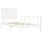 vidaXL Giroletto con Testiera Bianco 90x200 cm in Legno Massello vidaXL Giroletto con Testiera Bianco 90x200 cm in Legno Massello
