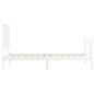 vidaXL Giroletto con Testiera Bianco 90x200 cm in Legno Massello vidaXL Giroletto con Testiera Bianco 90x200 cm in Legno Massello