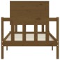 vidaXL Giroletto con Testiera Miele 90x200 cm in Legno Massello vidaXL Giroletto con Testiera Miele 90x200 cm in Legno Massello