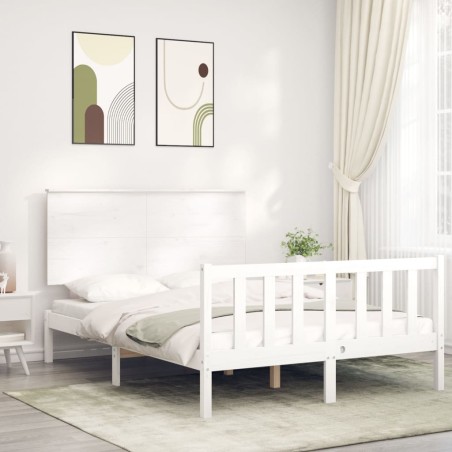vidaXL Giroletto senza Materasso Bianco 120x200 cm Legno Massello Pino