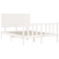 vidaXL Giroletto con Testiera Bianco 140x200 cm in Legno Massello vidaXL Giroletto con Testiera Bianco 140x200 cm in Legno Massello