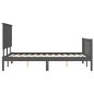 vidaXL Giroletto con Testiera Grigio 140x200 cm in Legno Massello vidaXL Giroletto con Testiera Grigio 140x200 cm in Legno Massello