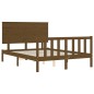 vidaXL Giroletto con Testiera Miele 140x200 cm in Legno Massello vidaXL Giroletto con Testiera Miele 140x200 cm in Legno Massello