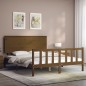 vidaXL Giroletto con Testiera Miele 5FT King Size in Legno Massello vidaXL Giroletto con Testiera Miele 5FT King Size in Legno Massello