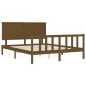 vidaXL Giroletto con Testiera Miele 5FT King Size in Legno Massello vidaXL Giroletto con Testiera Miele 5FT King Size in Legno Massello