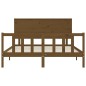 vidaXL Giroletto con Testiera Miele 5FT King Size in Legno Massello vidaXL Giroletto con Testiera Miele 5FT King Size in Legno Massello