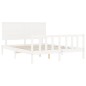 vidaXL Giroletto con Testiera Bianco 160x200 cm Legno Massello vidaXL Giroletto con Testiera Bianco 160x200 cm Legno Massello