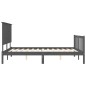 vidaXL Giroletto con Testiera Grigio 160x200 cm Legno Massello