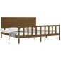 vidaXL Giroletto con Testiera Miele 200x200 cm in Legno Massello vidaXL Giroletto con Testiera Miele 200x200 cm in Legno Massello